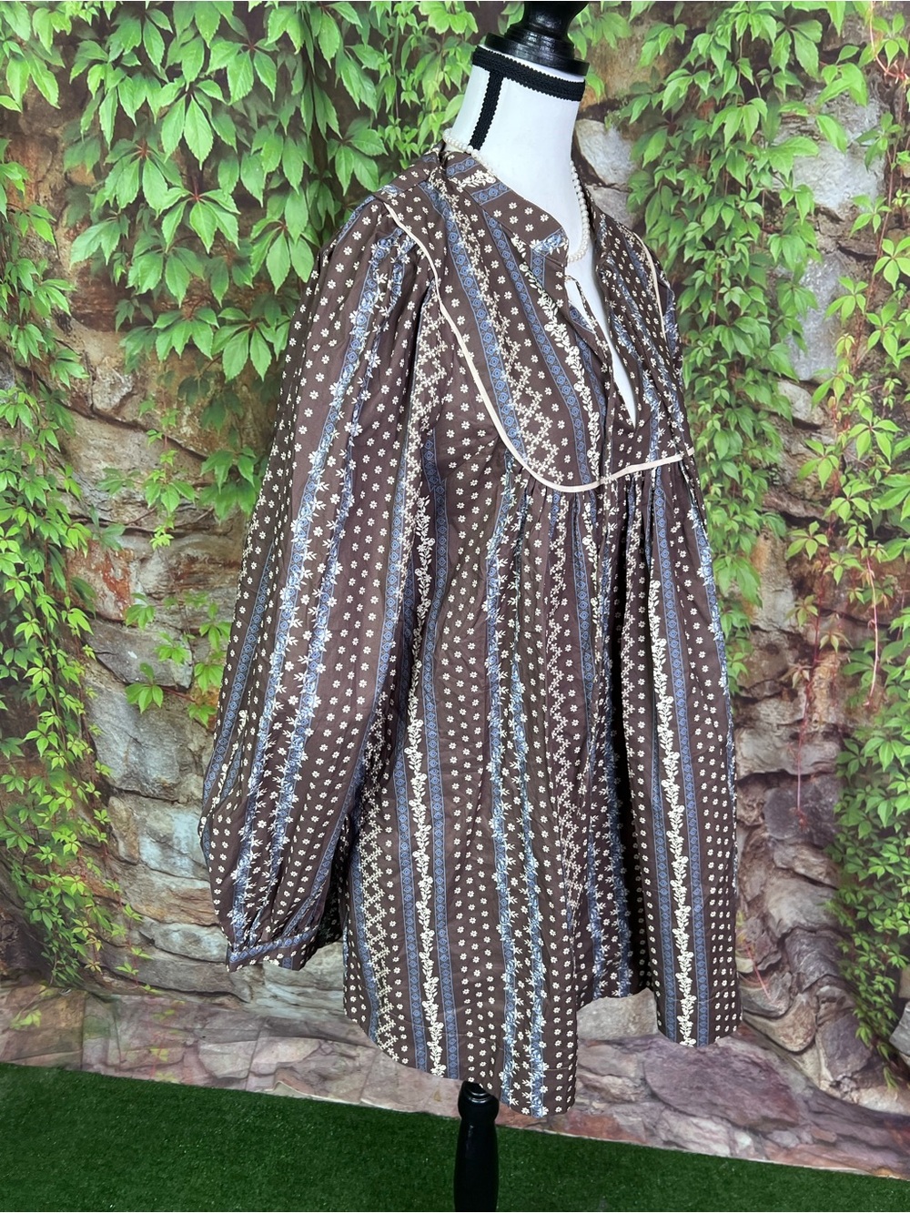 NWT MABEL Brown Patterned Prairie Dress, M - Picture 10 of 13